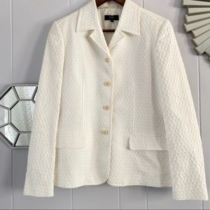 Zanella White Geometric Blazer 10
